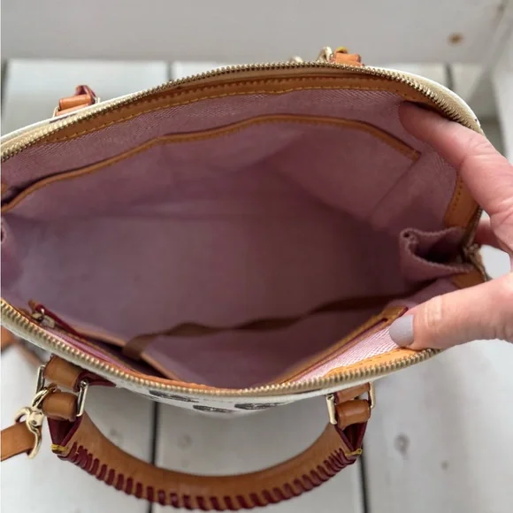 Dooney & Bourke White and Brown Satchel - Picture 3 of 3